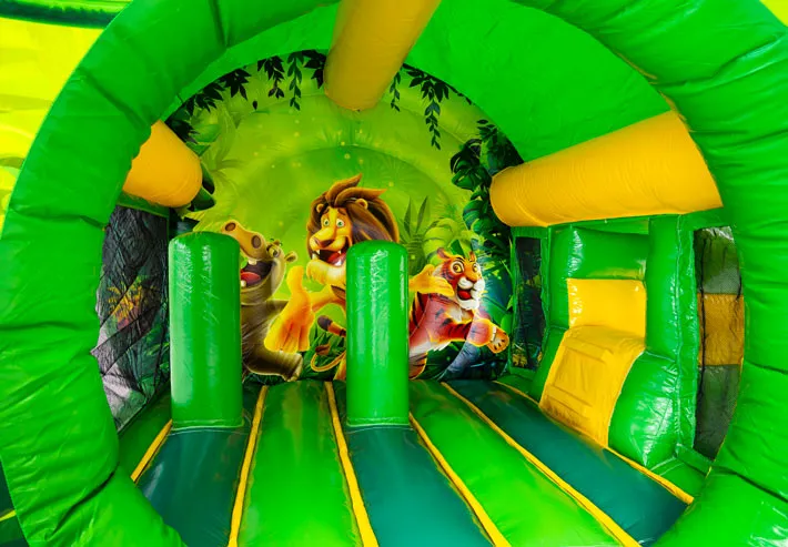 Chateau Gonflable Bouncedome avec Toboggan Jungle vue 6