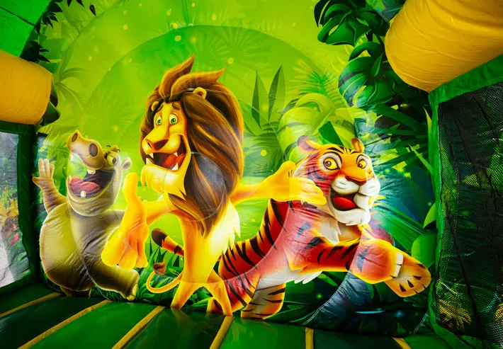 Chateau Gonflable Bouncedome avec Toboggan Jungle vue 7
